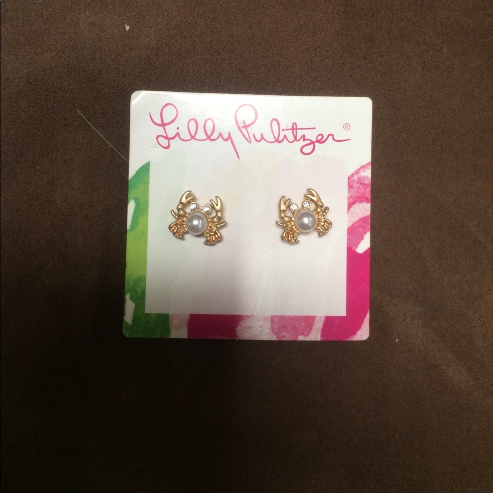 Lilly Pulitzer Crab pearl earrings